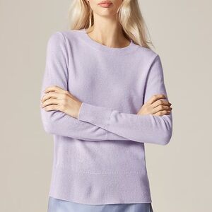 J crew Cashmere classic-fit crewneck sweater Sweet Hyacinth